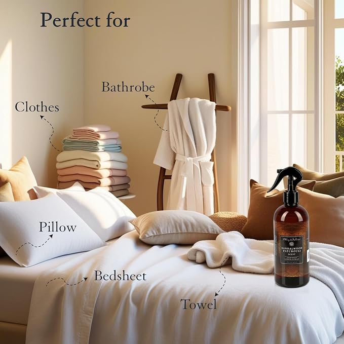Abbey & Sullivan Linen Spray, Sandalwood & Patchouli, Warm and Earthy Odor - Image 5