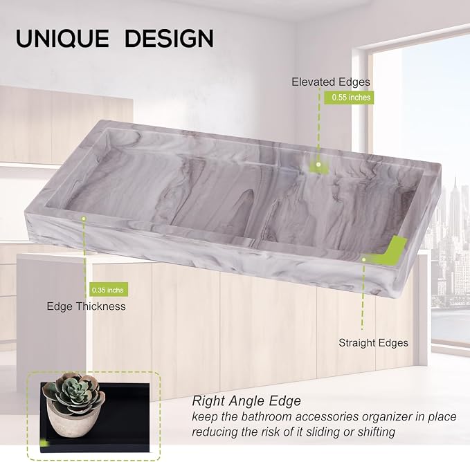 Bathroom Tray, Small Vanity Tray Silicone Soap Dish Sponge Holder Kitchen Sink - Image 5