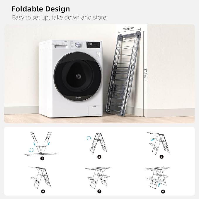 Clothes Drying Rack Foldable 2-Level Laundry Racks - Image 2
