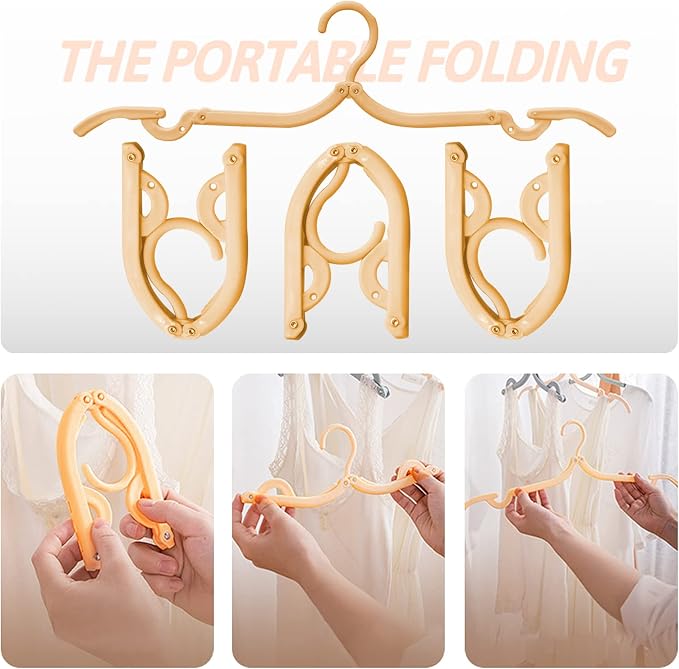 12 Pcs Travel Hangers, Portable Folding Clothes Hangers ，Clothes Drying Rack - Image 6