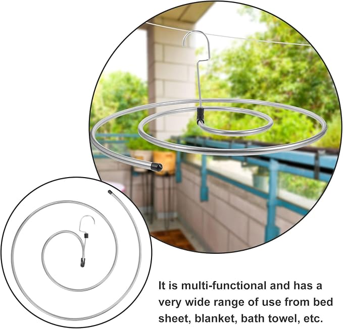 Spiral Drying Hanger Set 2Pcs Thickened Stainless Steel Bed Sheet Drying Rack - Image 4