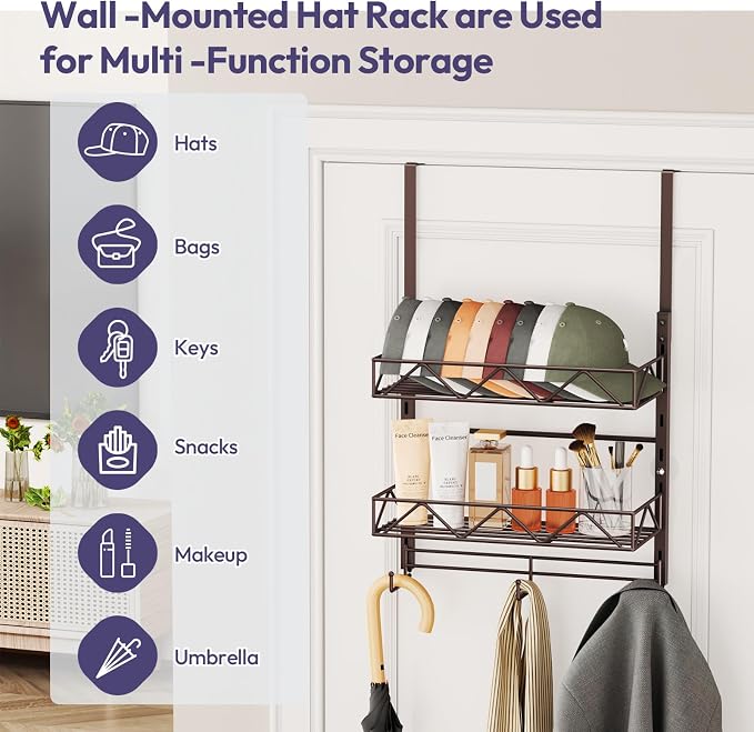 SWTYMIKI Over Door Hat Organizer - Image 2