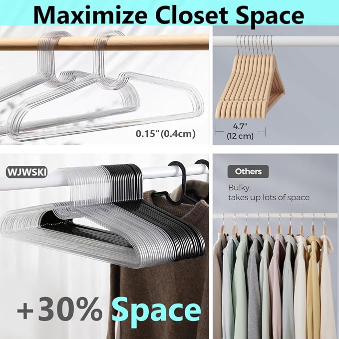 Clothes Hangers 30 Pack, Non-slip Short Neck Hanger - Image 6