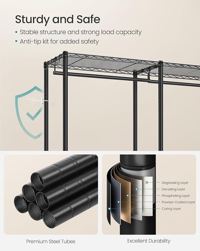 SONGMICS Clothing Rack, Heavy-Duty Garment Rack - Image 5