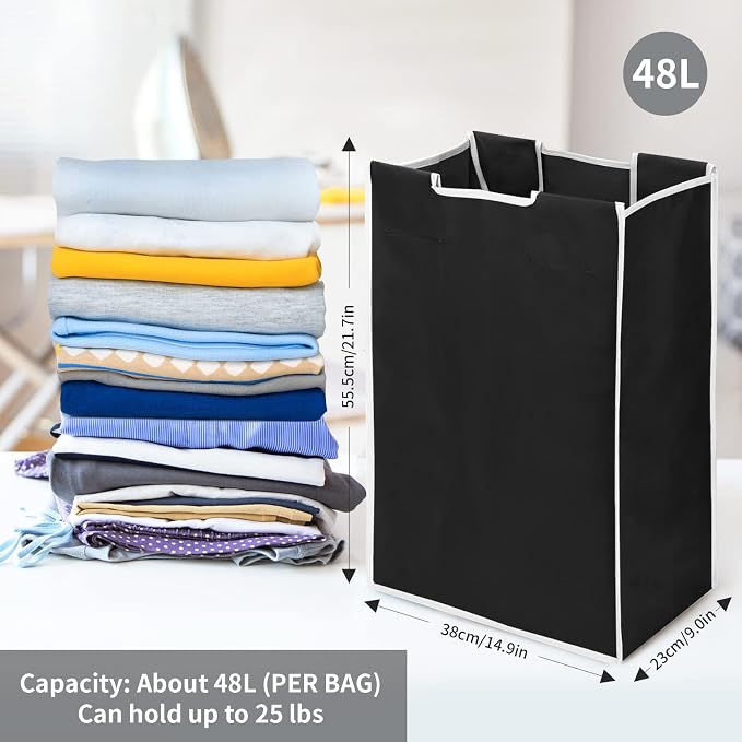 3 Bag Laundry Sorter Replacement Bags, Jhua 3 Pack Large Hamper Cart Removable - Image 8