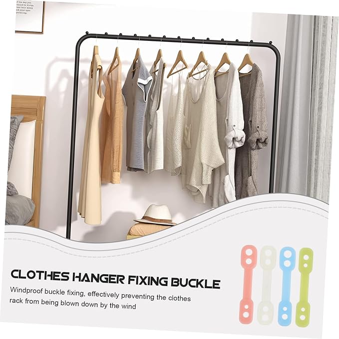Ciieeo Clothes Hanger Buckle Set 100pcs Windproof Hanger Grips Silicone Buckle - Image 5