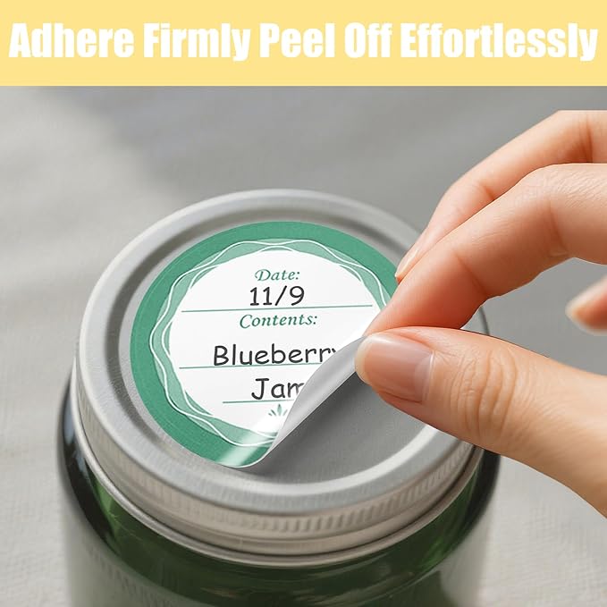 108 PCS Multicolored Mason Jar Label Stickers, Removable Waterproof & Oil - Image 5