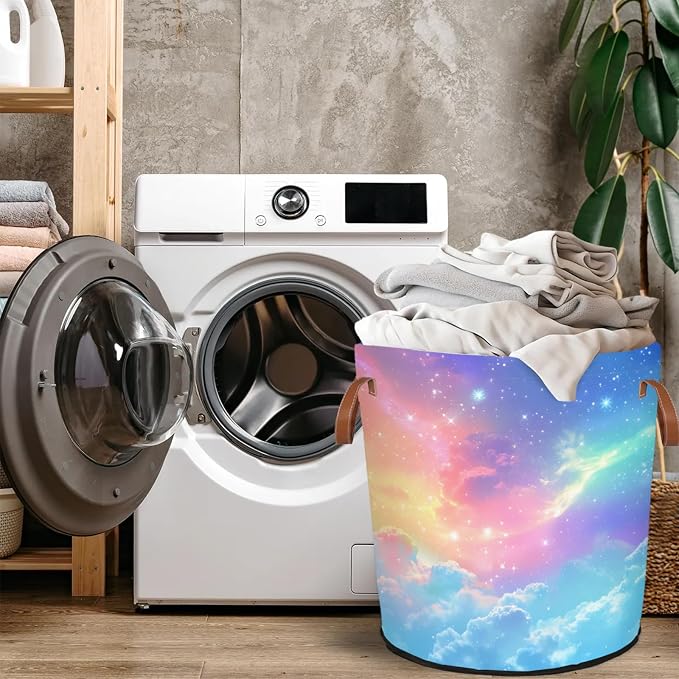 Clouds Sky Laundry Hamper Waterproof Collapsible Basket - Image 4