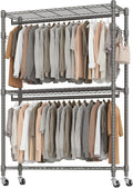 BATHWA Heavy Duty Garment Rack on Wheels, Rolling Clothes Racks by BATHWA