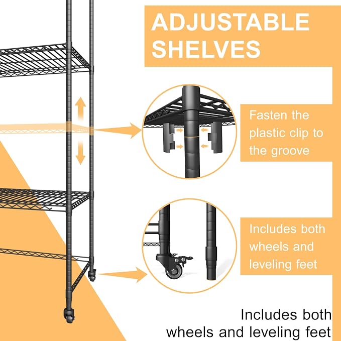 Mini Fridge Shelf with Storage, Height Adjustable Mini Fridge and Microwave - Image 7