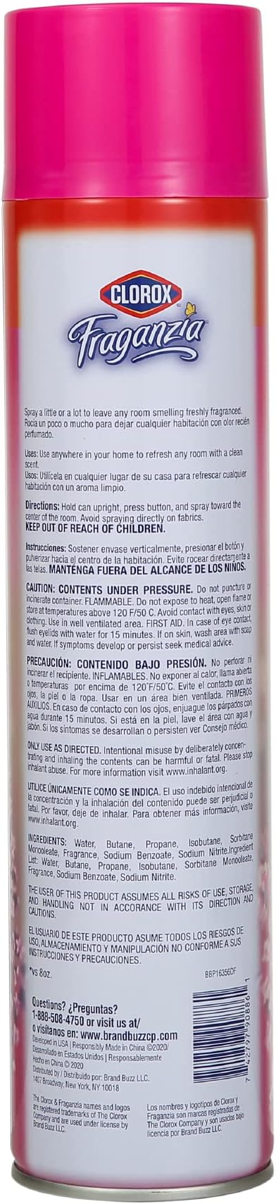Clorox Fraganzia Aerosol Air Freshener in Spring Scent Long-Lasting Air - Image 3