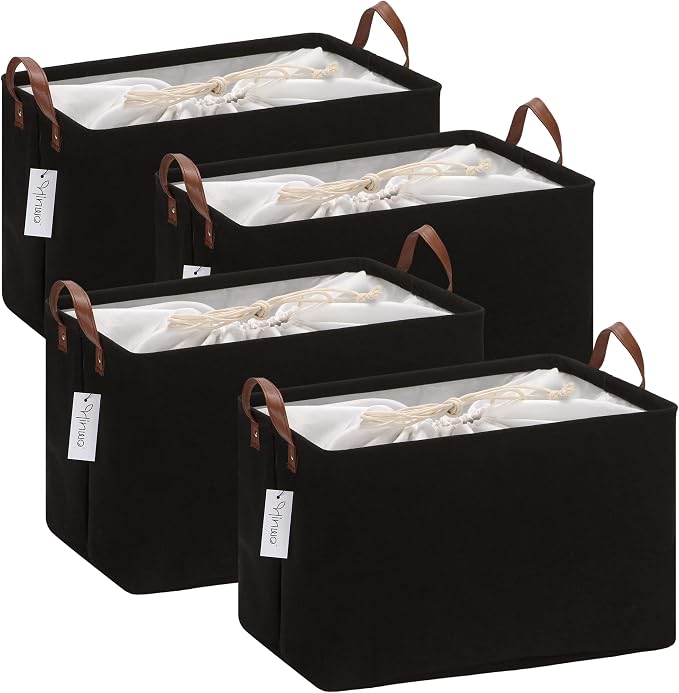 Hinwo 31L Large Storage Bins, Foldable Clothes Storage Baskets by Hinwo
