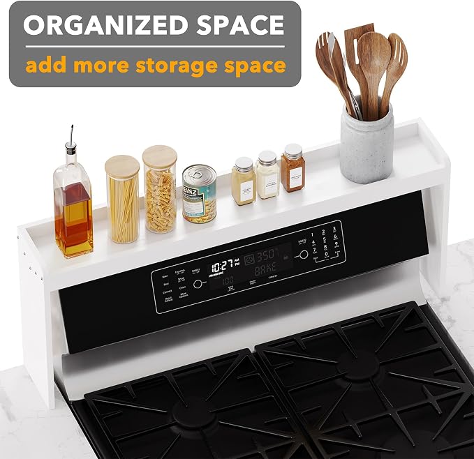 SpaceAid Bamboo Over the Stove Spice Holder Shelf, 31.5" Kitchen Organizer - Image 3