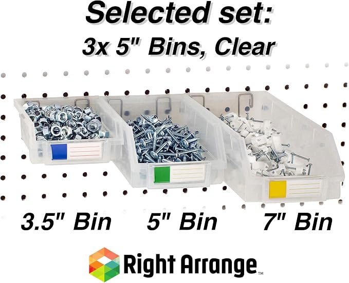 Pegboard Bins – 3 Pack Clear Large - Image 4