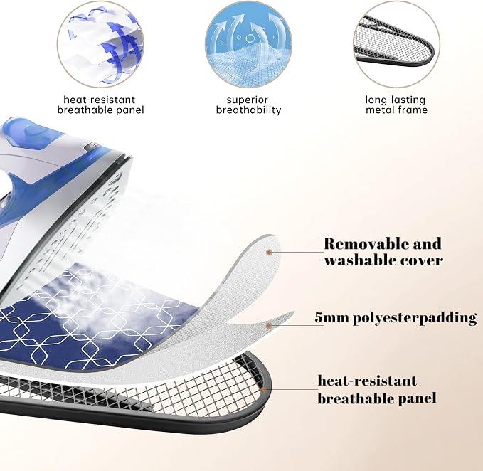 Classic Ironing Board, Compact and Space Saver, Size 43 x 13 Ironing Board - Image 5