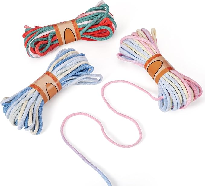 98.46 Feet Colorful 3-3.5mm Macrame Cord Twisted Soft Macrame Rope Segment Dyed - Image 9