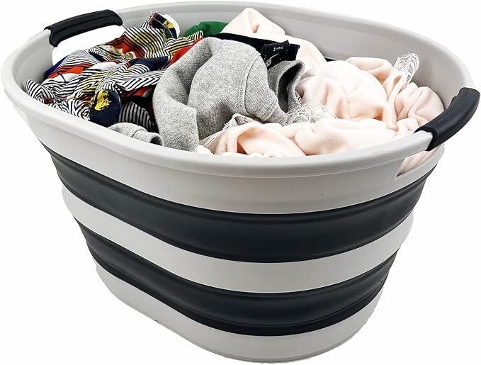 SAMMART 23L Set of 2 Collapsible Plastic Laundry Basket - Image 4