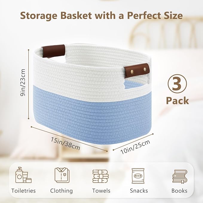 Cotton Rope Basket, Storage Baskets - Image 3