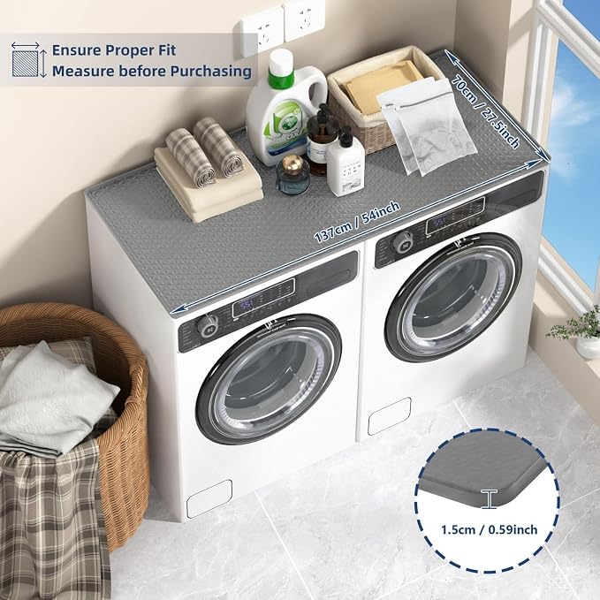 54" x 27.5" Silicone Washer Dryer Countertop Mat - Image 3
