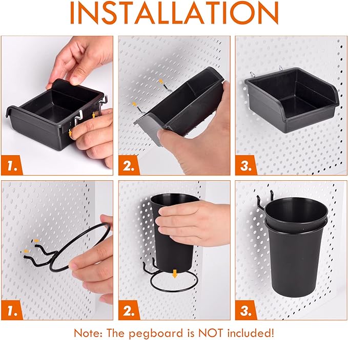 G.CORE 12 Pack Pegboard Bins PegBoard Cups - Image 5