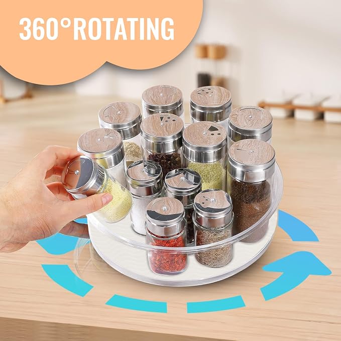 2 Pack Lazy Susan Organizer for Cabinet：Lazy Susan Turntable - Image 5