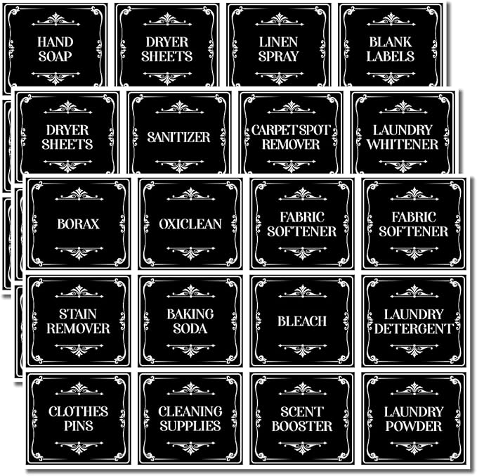 Pack 36 Pcs Aesthetic Laundry Labels by rabowa