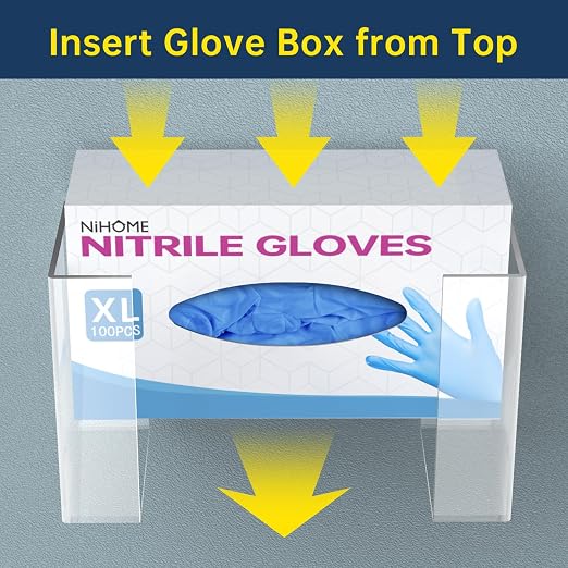 NiHome Clear Acrylic Wall Mount Glove Box Holder Tissue Box Dispenser - Image 4
