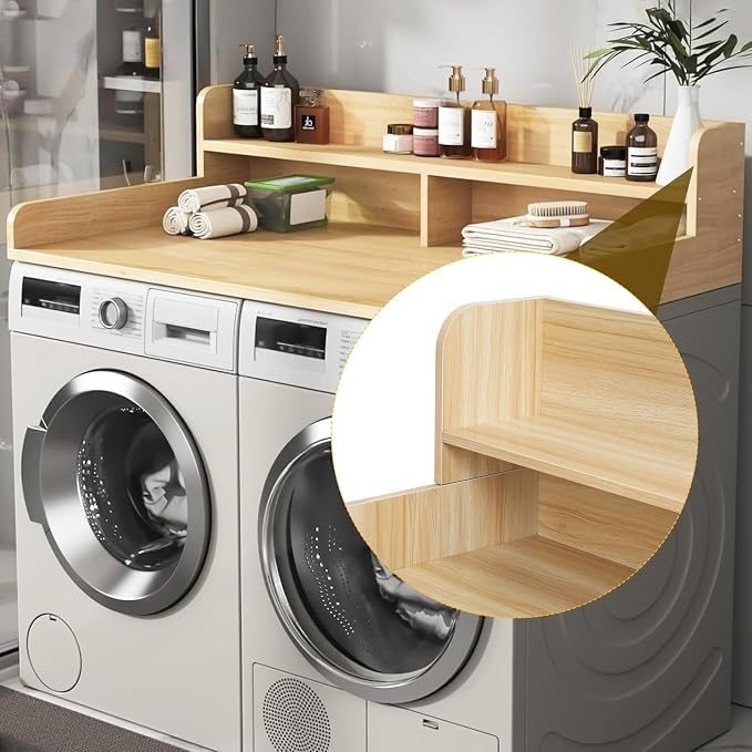 Washer Dryer Countertop, 27.5" x 54" Wooden Laundry Topper Shelf - Image 3