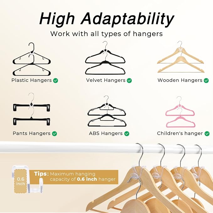 HOUSE DAY Space Saving Hangers 100 Pack, Heavy Duty Hangers Space Saver - Image 4