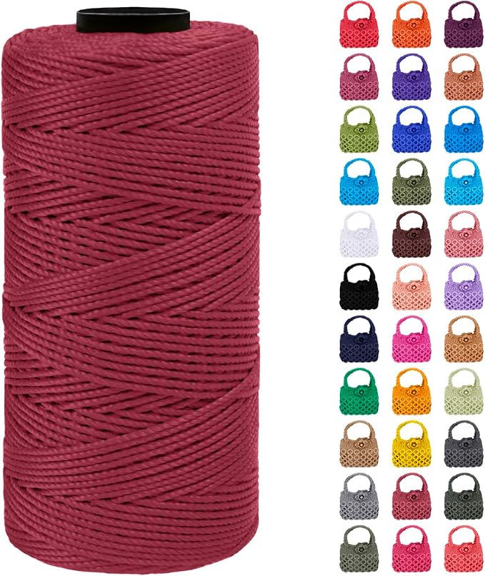 Braided Macrame Cord 1.5mm x 218yards Polypropylene Rope Polyester Rope Yarn by LEREATI