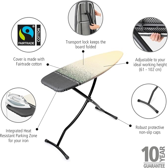 Brabantia - Ironing Board D - Heat-Resistant Steam Iron Zone - Adjustable - Image 2
