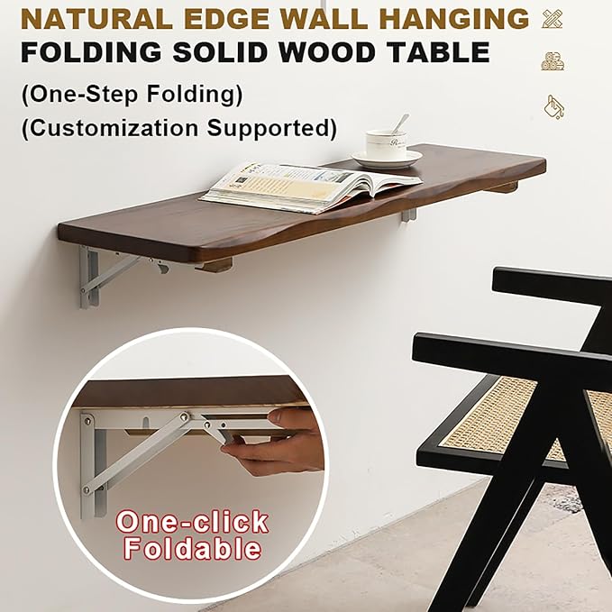 Laundry Folding Wall Table Folding Wall-Mounted Drop-Leaf Table Wall Mounted - Image 9
