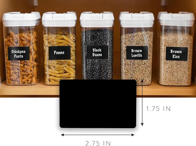 200 Chalkboard Labels for Food Containers, Reusable Black Stickers - Image 2