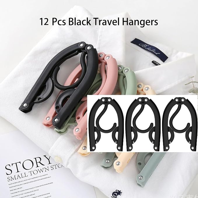12PCS Travel Folding Hangers Portable Clothes Hangers Multifunctional Foldable - Image 7