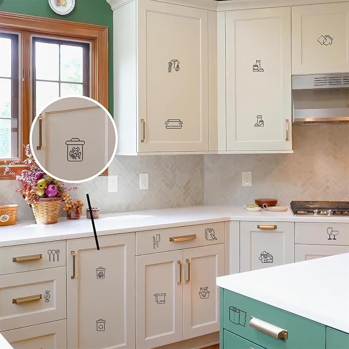 52PCS Kitchen Cabinet Labels Transparent Kitchen Closet Labels Stickers - Image 4