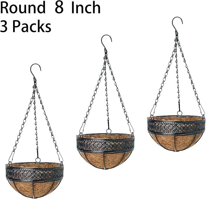 LX7 3-Pack Hanging & Wall-Mounted Plant Baskets - Image 9