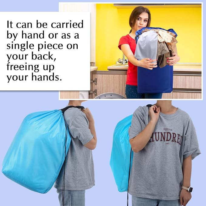 5 Pcs Travel Laundry Bag with Handles and Drawstring Large Nylon Laundry Bag - Image 4