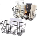 2 Set Adhesive Hanging Wall Basket Inside Cabinet Door Organizer, Wall Storage by HomeSpaceStorageBasket
