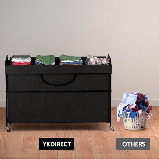 240L Large Laundry Hamper, 4 Compartment Laundry Basket - Image 4