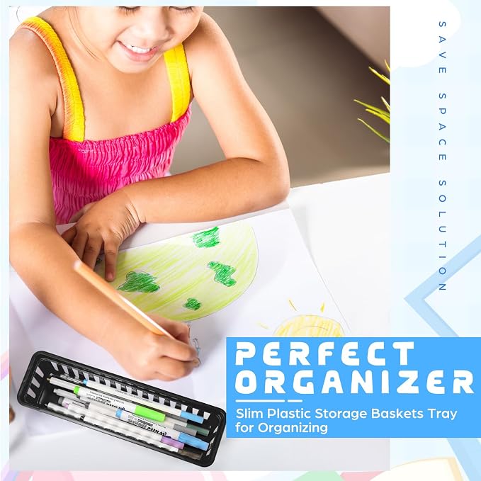 12 Pcs Black, School Supplies, and Home Storage, Organization - Image 6