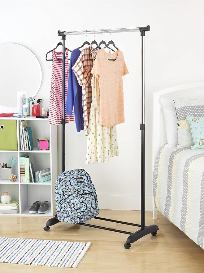 Whitmor Heavy Duty Adjustable Garment Rack-Rolling Clothes Organizer - Image 2