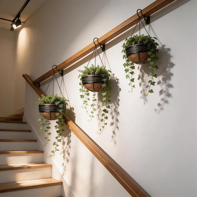 LX7 3-Pack Hanging & Wall-Mounted Plant Baskets - Image 7