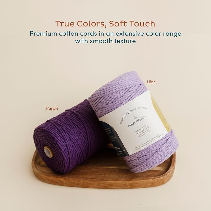 Nook Theory Macrame Cord - 4mm 109 Yards Cotton Rope - Image 6