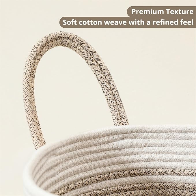 40L Woven Laundry Basket Hamper, 100% Natural Cotton Rope, Handwoven & Durable - Image 7