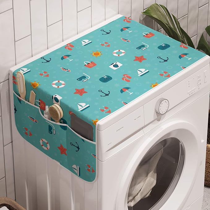 Ambesonne Beach Washing Machine Organizer, Starfish Swimsuit Anchor Sandals by Ambesonne