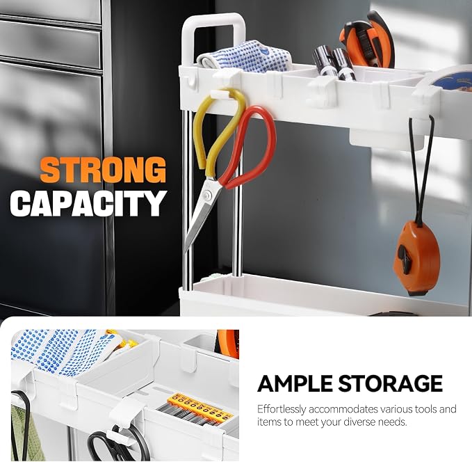 Auto Dynasty 4 Tier Slim Rolling Cart - Image 3