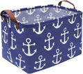 Rectangular Kids Storage Bins, Boys Baskets, Collapsible Anchor Organizer Bin by Sanjiaofen