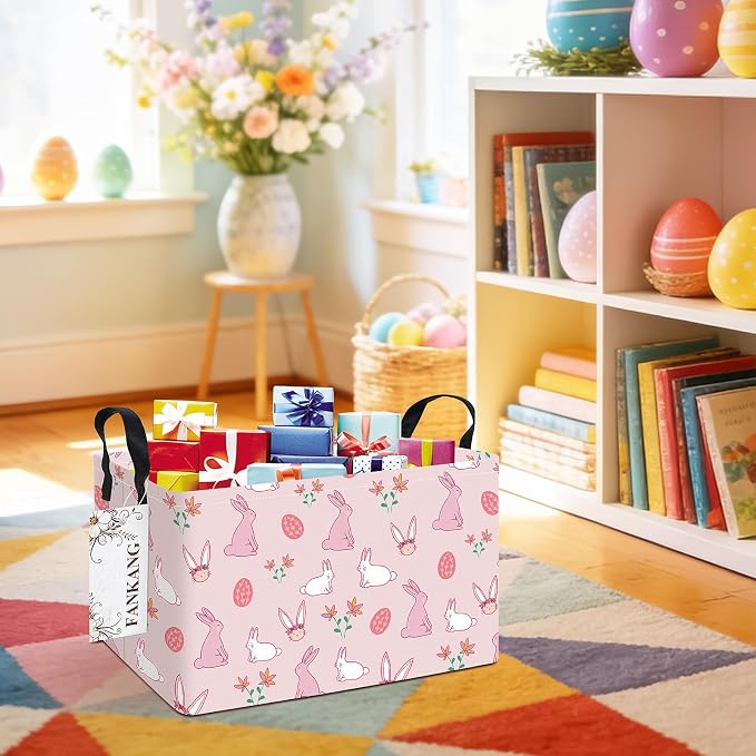 FANKANG Storage Bins, Nursery Hamper Canvas Laundry Basket Foldable - Image 3