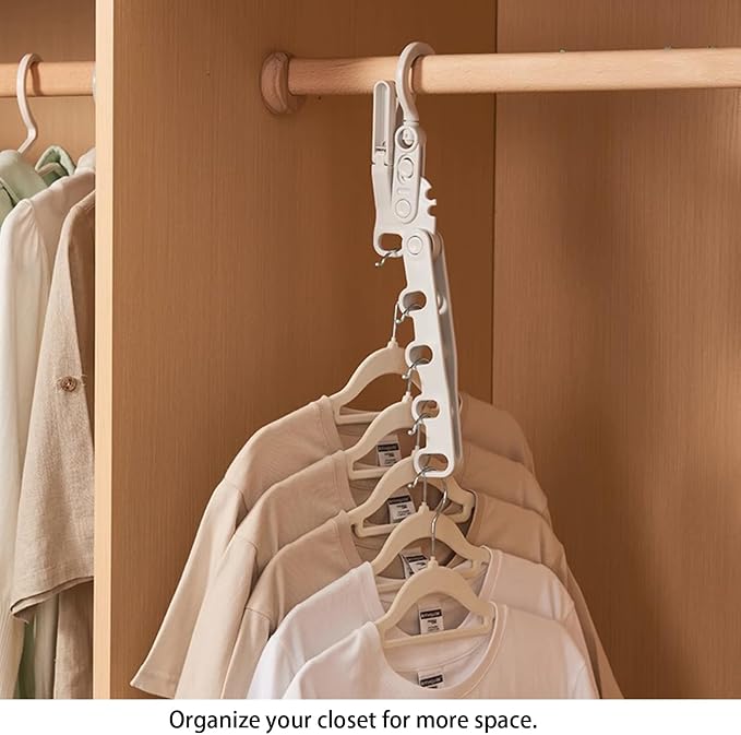 WaWacomp1PC Portable Folding Clothes Drying Rack and 5 Pcs Foldable Hangers - Image 6