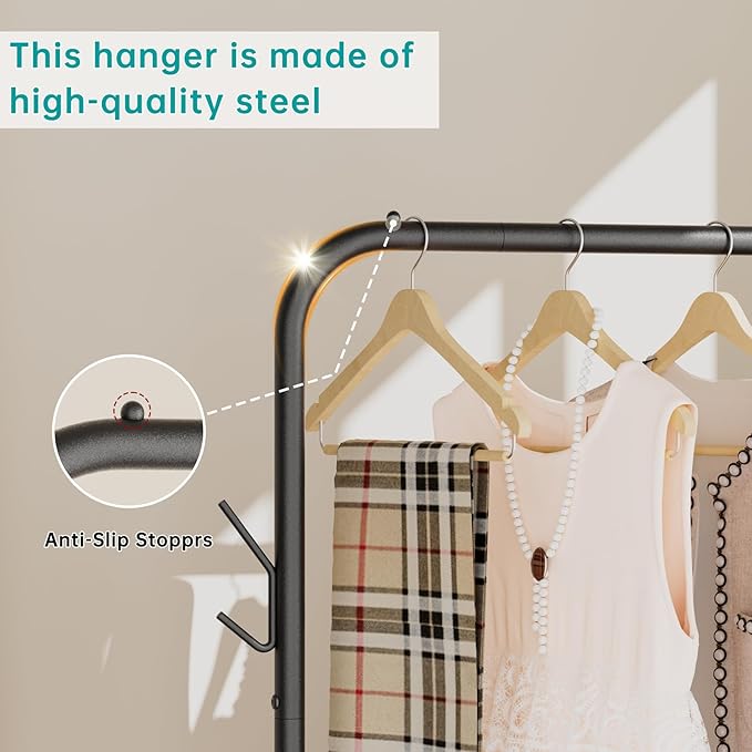 SINGAYE Clothes Rack Garment Coat ：Drying Clothing Racks Metal Freestanding - Image 4